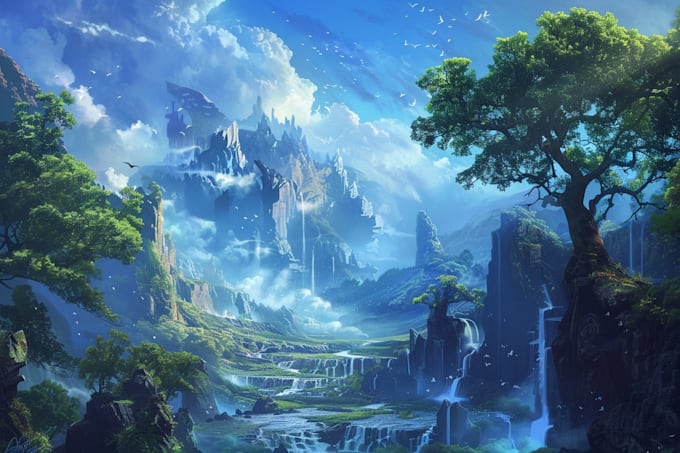 design stunning fantasy landscape