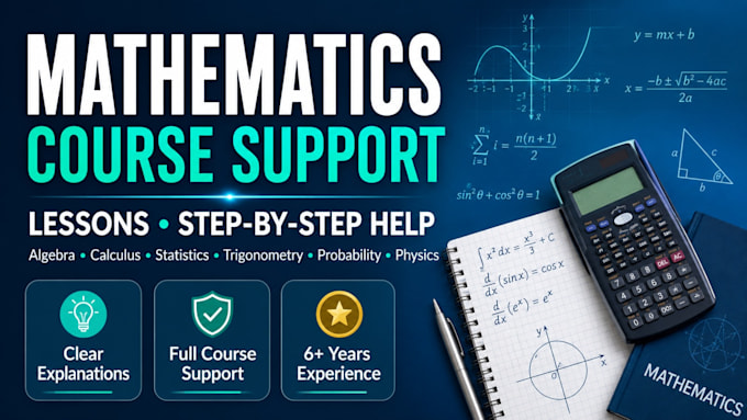 handle math, statistics, mathematics course support, calculus, physics work