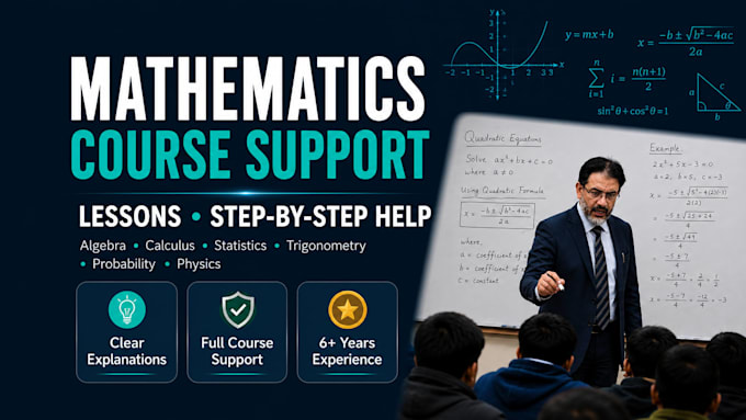 handle math, statistics, mathematics course support, calculus, physics work