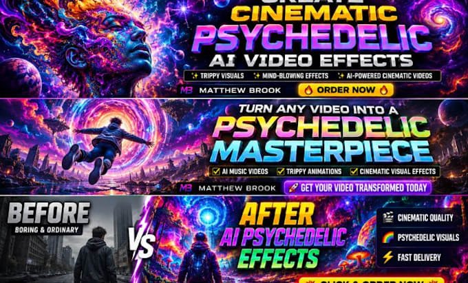 create cinematic psychedelic ai video effects
