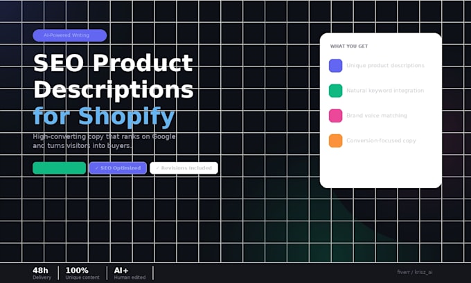 write SEO product descriptions for your shopify store