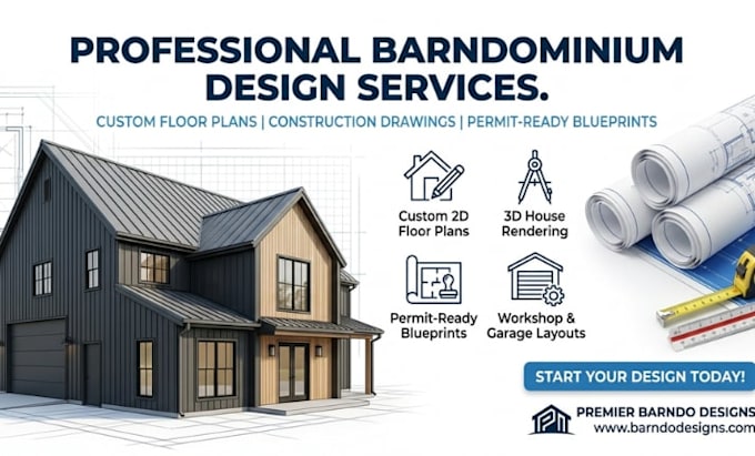 create custom barndominium floor plans and construction drawings