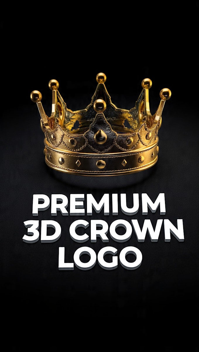 design luxury 3d crown logo and brand identity