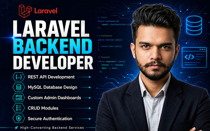develop laravel backend, rest apis, admin dashboards, and crud modules