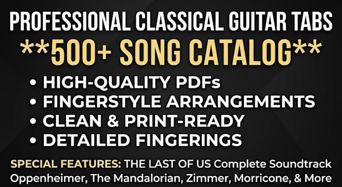 provide professional classical guitar tabs