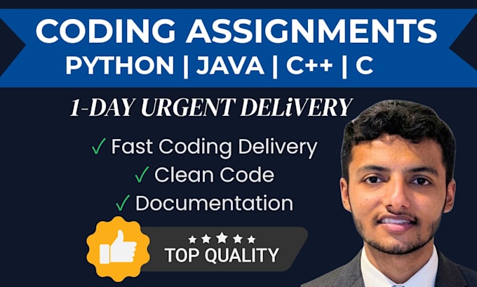 do programming and coding assignment in c cpp, python, java