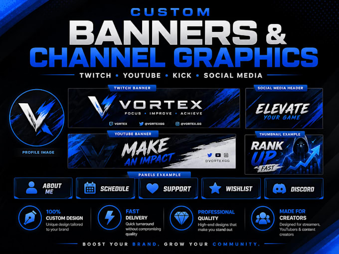design professional graphics for twitch, youtube and instagram