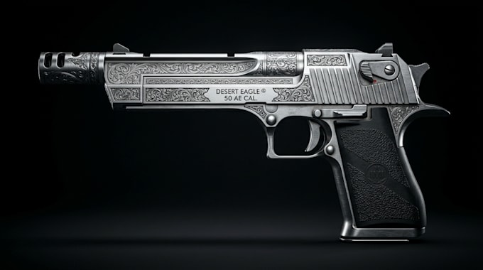 create 3d gun model, weapon design and game asset fivem gun, 3d weapon model