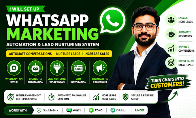 set up whatsapp marketing automation, lead nurturing
