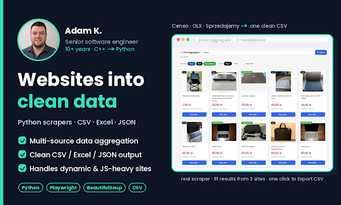 create a python web scraper for data extraction