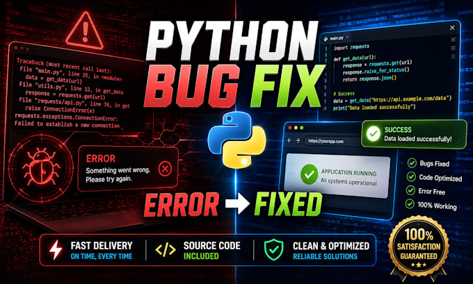 fix python bugs errors and issues quickly