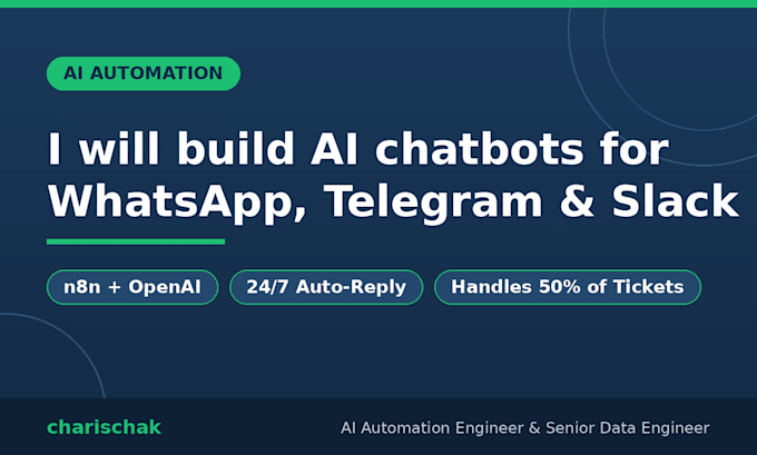 build an ai chatbot for whatsapp, telegram or slack with n8n