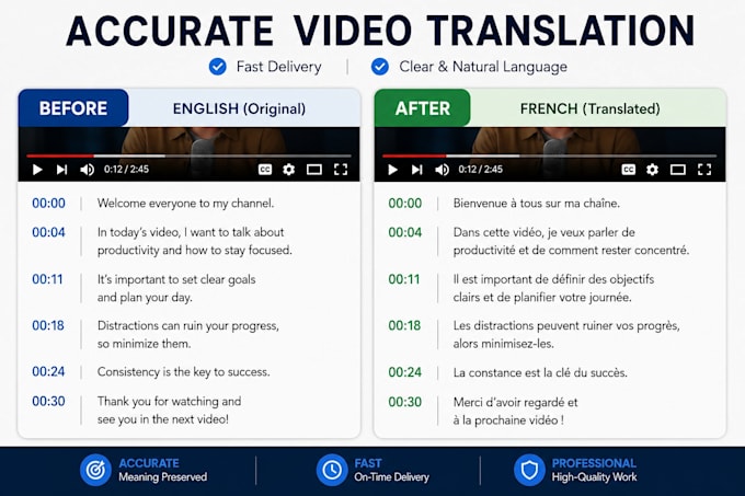 provide accurate video translation services