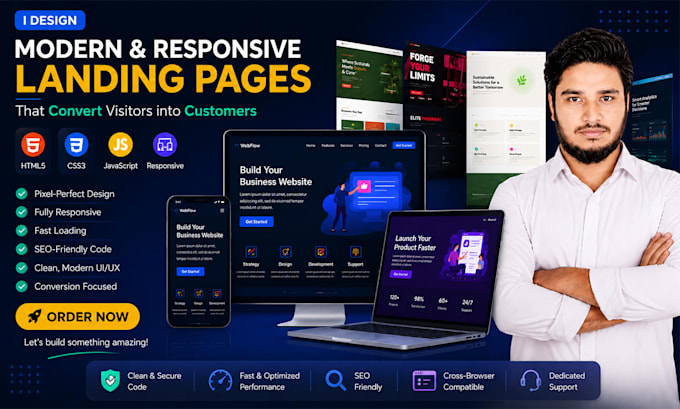 Design modern and responsive landing pages by Poranmia | Fiverr