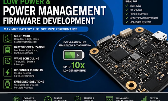 low power firmware development for iot, wearables and battery devices