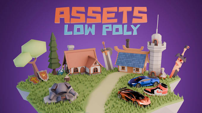 create stylized low poly 3d assets