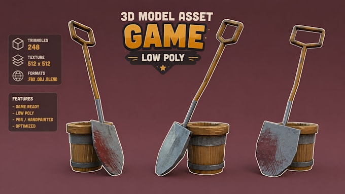 make game ready low poly 3d assets
