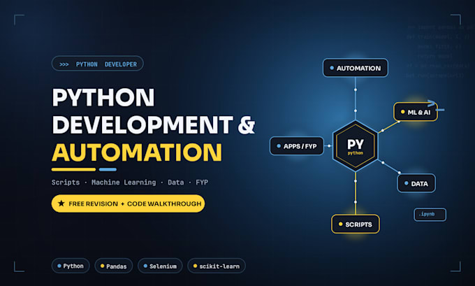 do develop custom python projects, automation scripts and ai models