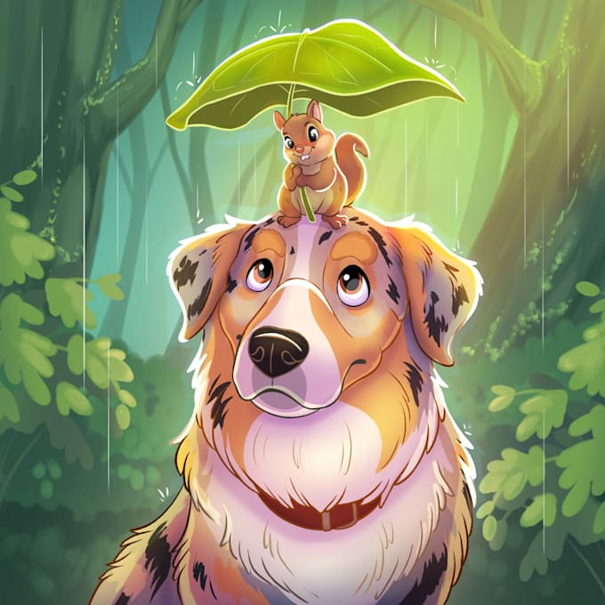 draw animal children book illustration