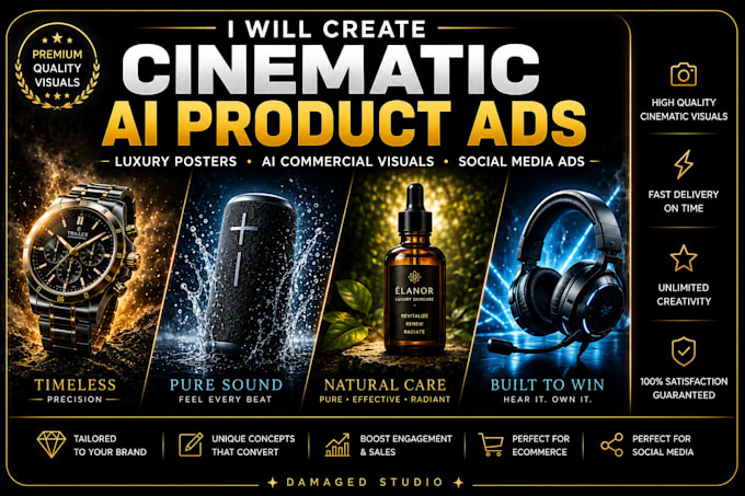 create cinematic ai product ads and product posters
