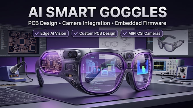 design ai smart goggles pcb, edge ai vision system, camera integration