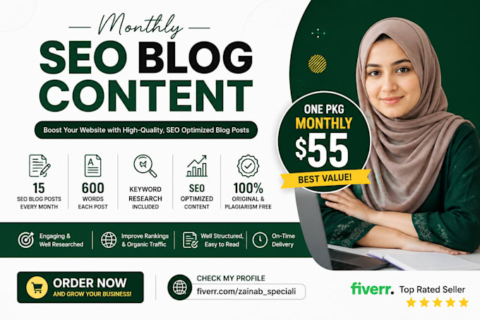 write monthly SEO blog content for your website
