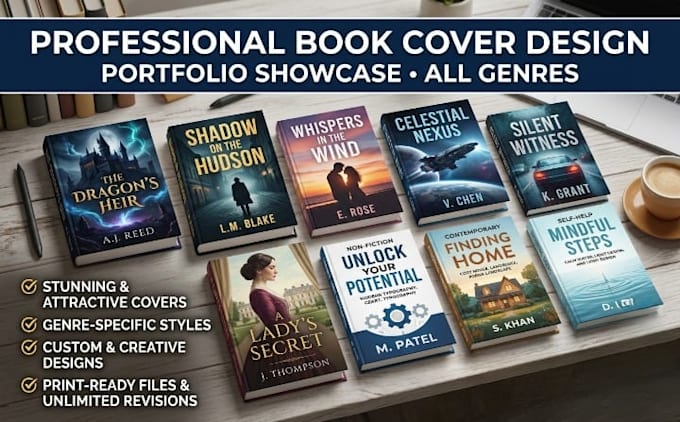 do book cover design, book formatting, typesetting, kdp book layout design