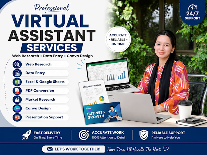 do web research, data entry and canva design tasks