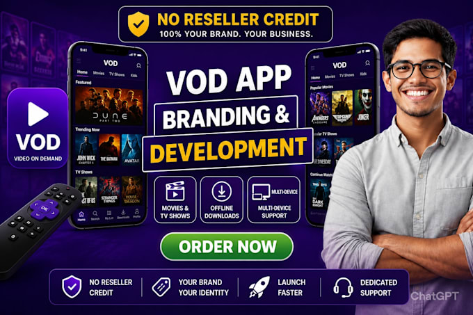 make stremio, hdo, iptv app and flix vod app rebranding