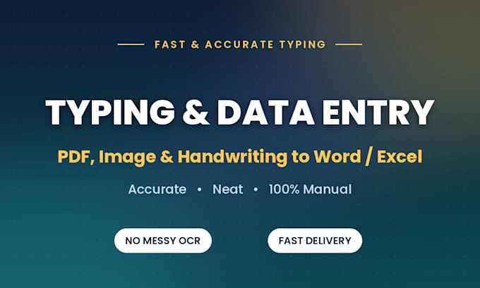 retype documents and convert PDF to word or excel