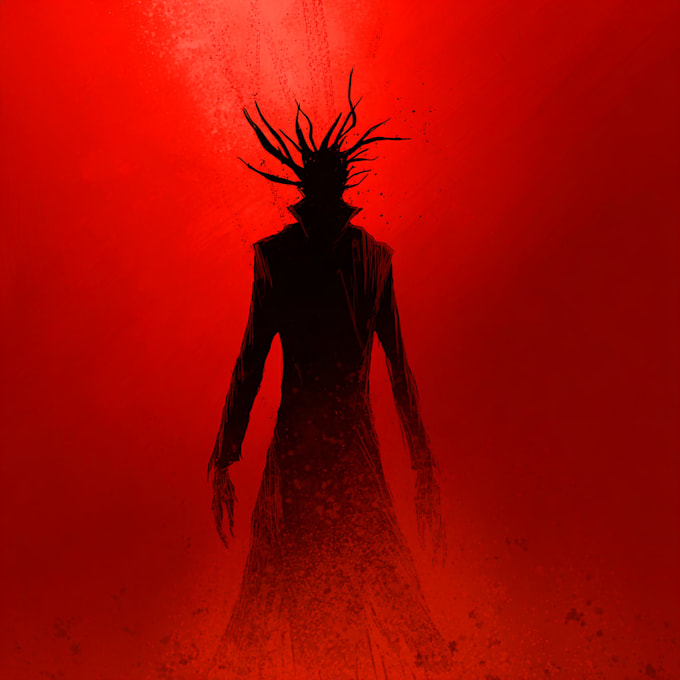 draw bloody horror illustration
