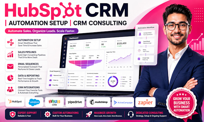 provide hubspot support automation setup training advice hubspot CRM consulting