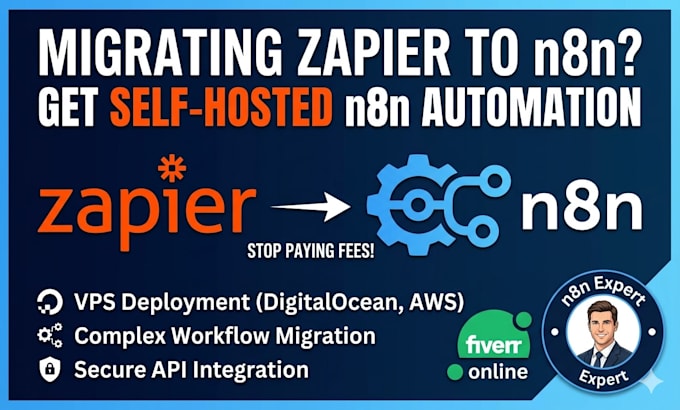 migrate zapier to n8n and self host n8n on your server