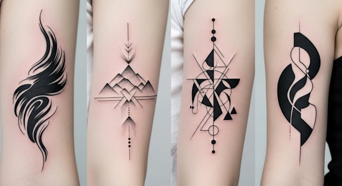 custom an abstract black tattoo design