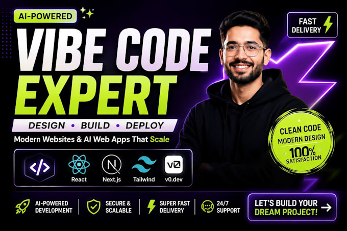 build your website using vibe code , next vibe coder