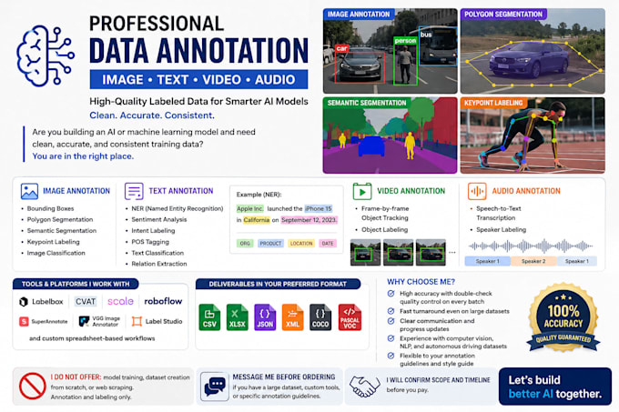 do data annotation, image labeling, and text tagging for ai and ml training