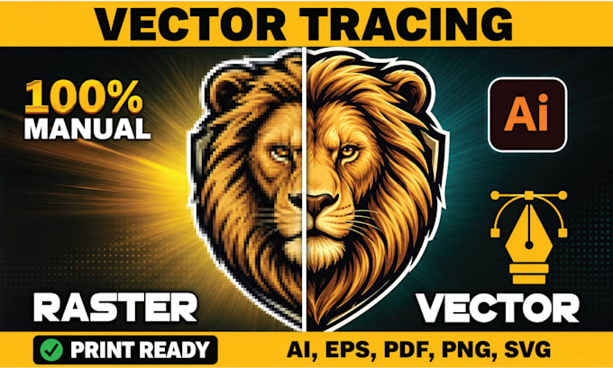 recreate logo in vector, replicate, vector tracing, redraw image to ai and eps
