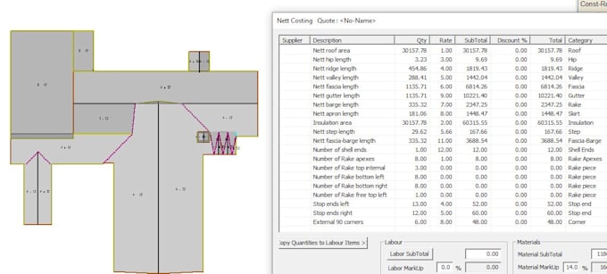 do accurate roof and wall estimation using XML, dab, dwg and sketchup