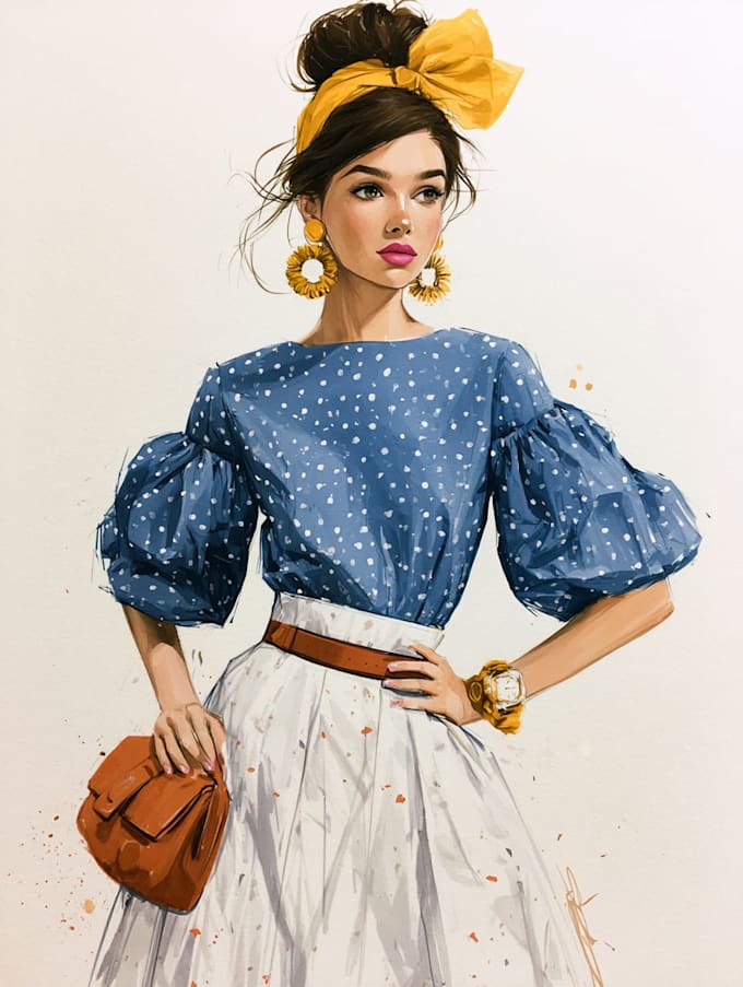 make a fashion illustration art for you
