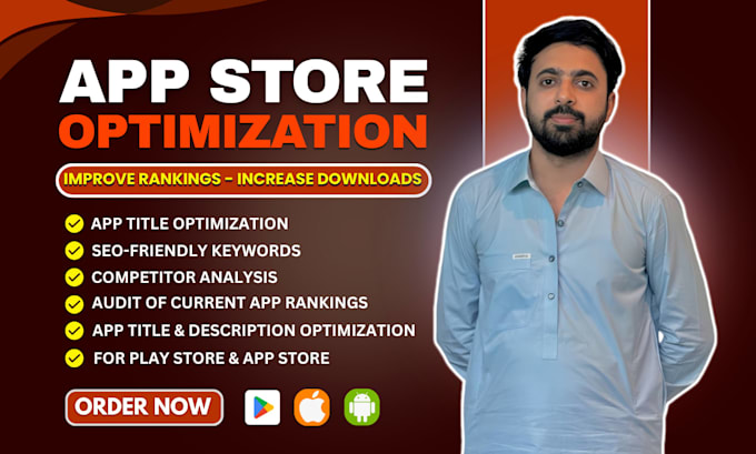 do app store optimization aso with title, keywords, description and screenshots