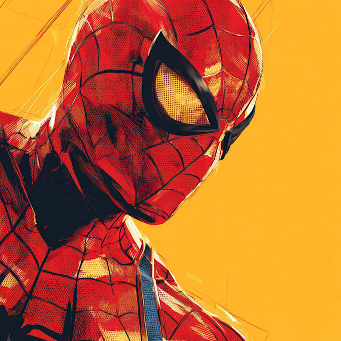illustrate a superhero pop art portrait