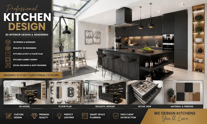 do kitchen cabinetry residential interior 2d with 3d design