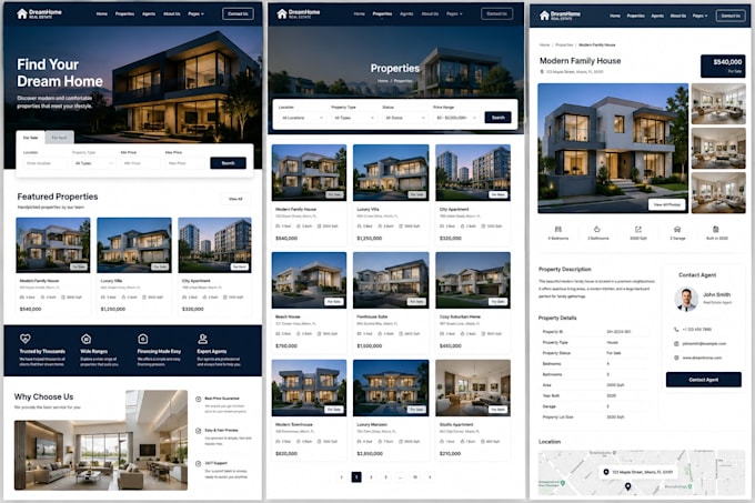 develop a modern real estate website
