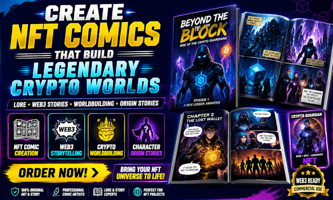 create nft comic with lore web3 stories worldbuilding origin stories for crypto