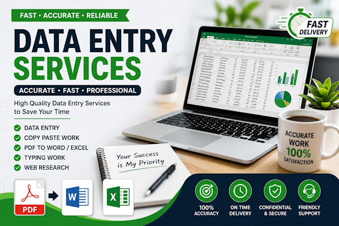 do accurate data entry, copy paste, excel data entry and typing