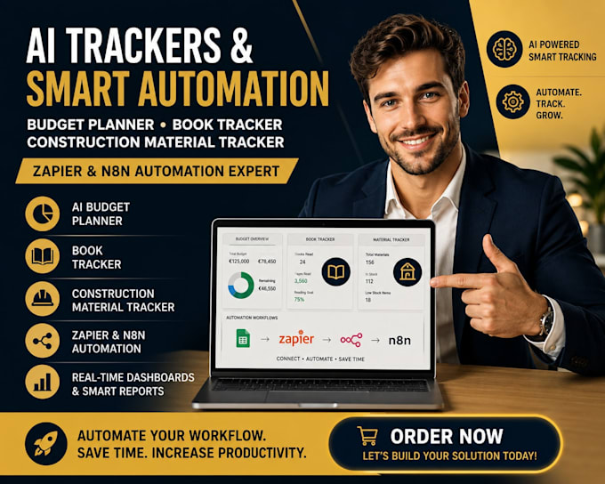 ai budget planner,book tracker,construction material tracker using zapier, n8n