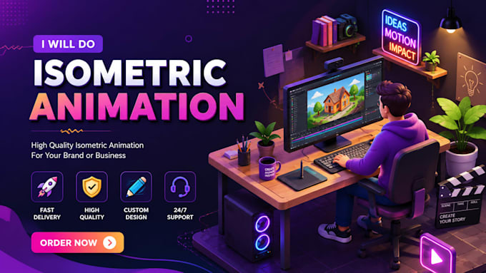 create isometric animation explainer video vector animation saas explainer video