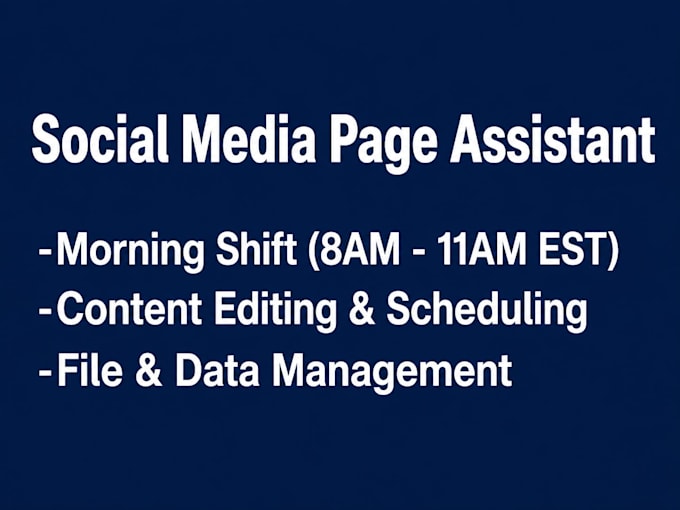be your remote social media assistant and creator admin
