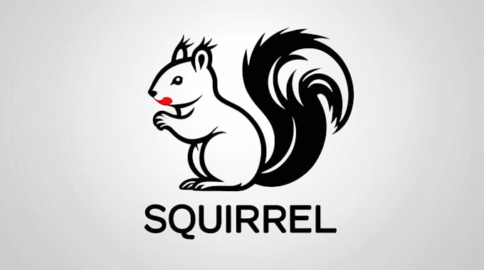 design eye catchy squirrel mascot logo in express delivery