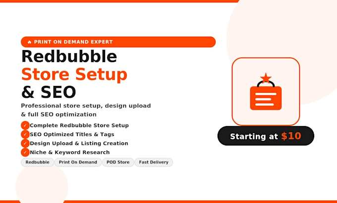 setup redbubble print on demand store upload designs do store SEO optimization